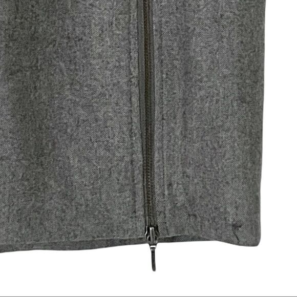 Banana Republic Stretchy Wool Gray Ruffle Zip Front Knee Length Skirt Size 10 - Picture 4 of 9